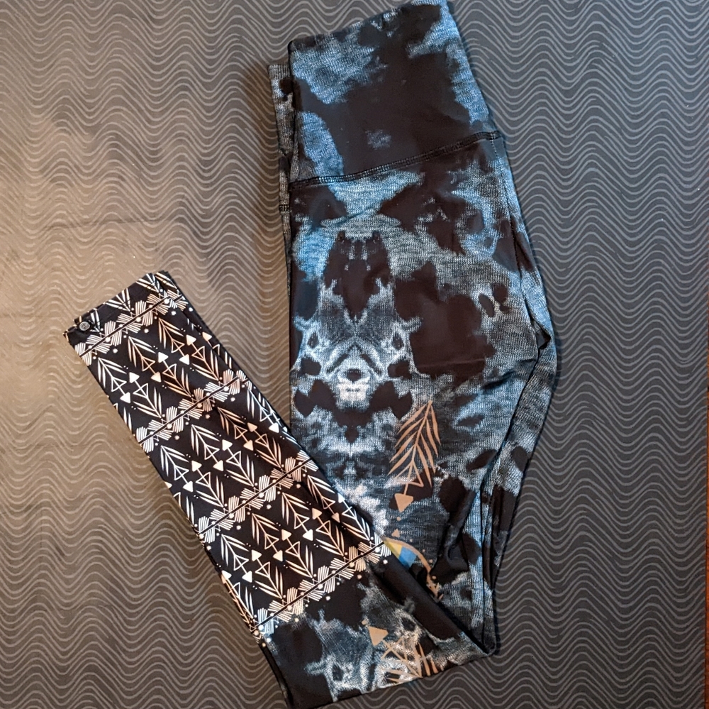 Onzie High Waisted Graphic Yoga Leggings (S/M)